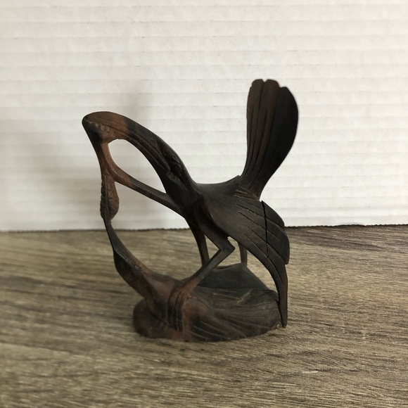 Hand Carved Wooden Bird Sculpture - Picture 1 of 9